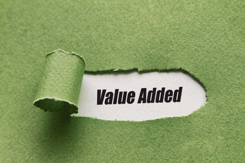 Value Added written under torn paper.